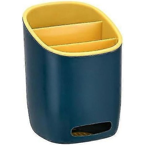 Séchoir à couverts, boîte de rangement pour cuillères, fourchettes et baguettes, support et étagère pour vaisselle, bleu, 1 pièce (1/4)