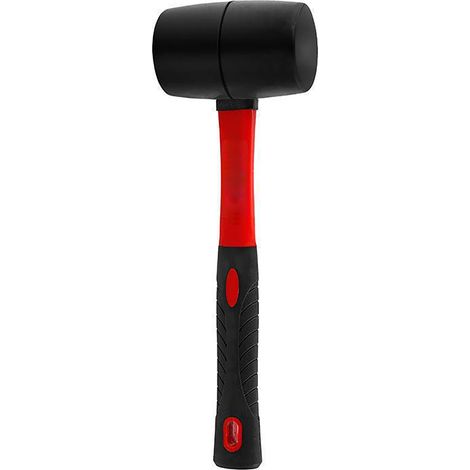 227 g schwerer Gummihammer mit rutschfestem Fiberglasgriff zum Einschlagen von Zeltpflöcken und für Holzarbeiten (1/5)