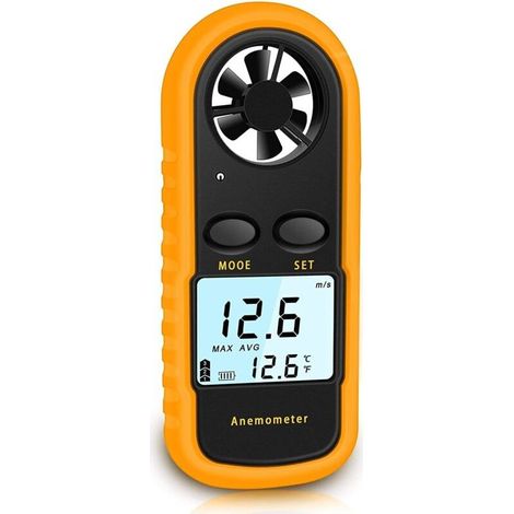 Anemometre Portable, Anémomètre Numérique Haute Précision (±5%) avec Rétro-éclairage LCD, Anémomètre Portatif pour Extérieur (1/5)
