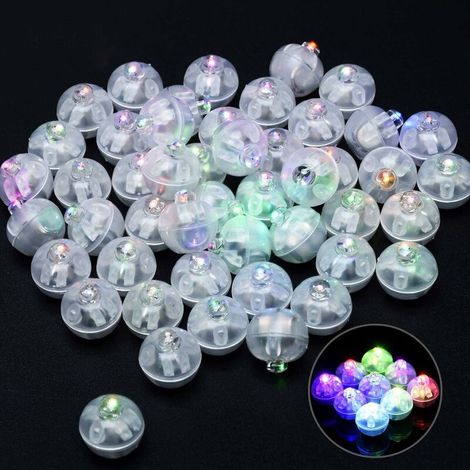-- 100pcs Mini Round LED Balloon Flash Light,Waterproof Paper Lantern,Long Service Life,Wedding Decoration,Party Birthday,Festival Decorative Lights(white)) (1/5)