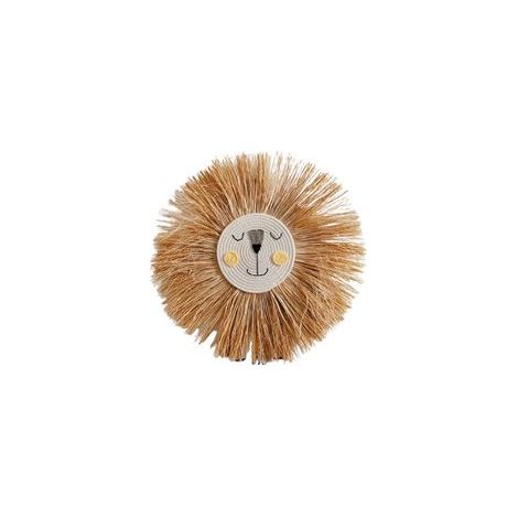 Handgeflochtener Wandbehang aus Stroh mit Löwen- und Tigermotiv fürs Babyzimmer - 5-Crezuo