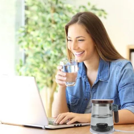 Fontaine Hydrogène 400ml avec Technologie SPE Électrolyse - Générateur d'eau enrichie hydrogène intelligent chauffant pour la maison (1/4)