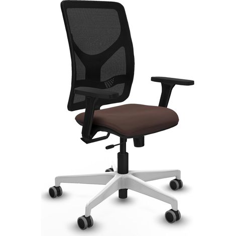 Chaise bureau piqueras y crespo Motilla noir maille cuir (1/2)