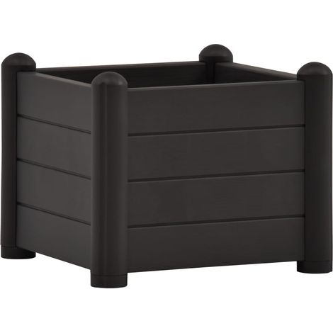 Macetero elevado para plantas y flores jardín PP 43 x 43 x 35 cm antracita 020001223 (1/4)