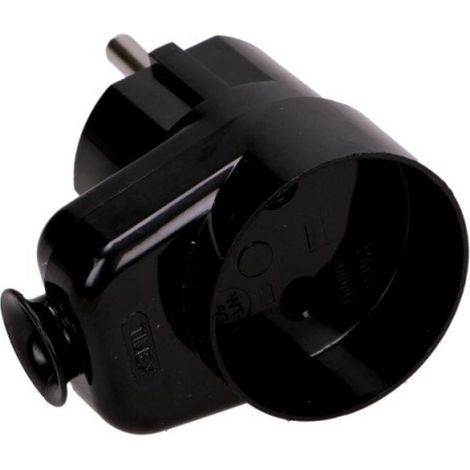 Winkelstecker mit Buchse 16A 2P 250V schwarz K2 WT-16U/G