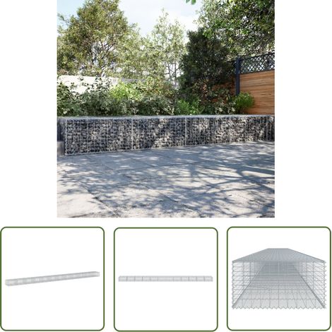 vidaXL Gabione mit Deckel 1200x100x50 cm Verzinktes Eisen (1/5)