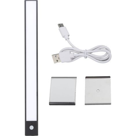Lampe de penderie à intensité variable avec détecteur de présence, éclairage sous meuble, lampe rechargeable sous table, veilleuse sans fil, luminosité réglable, commande tactile. (1/5)