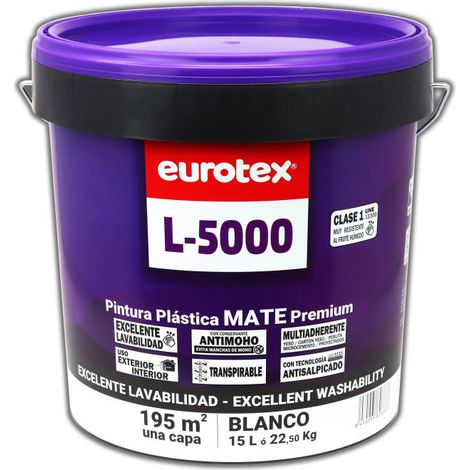 Mattweiße Kunststofffarbe 15 l oder 22,5 kg L5000 Anti-Schimmel-Farbe für den Innen- und Außenbereich (1/5)
