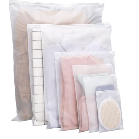 Ziplock-påsar Kompatibel med kläder 35 st. frostade återKompatibel medslutningsbara påsar i plast med dragkedja, Kompatibel medsegling av kläder Kompatibel med skolresor, återanvändbara resor, vattent (1/5)