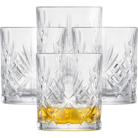 Verres à whisky Show (set de 4), gracieux tumbler pour whisky avec relief, verres en cristal lavables au lave-vaisselle (art. n° 121877) (1/5)