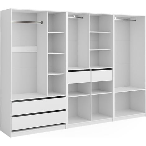 Kleiderschrank Elmo, Weiß, 100 x 200 cm 3er Set, Vicco (1/5)