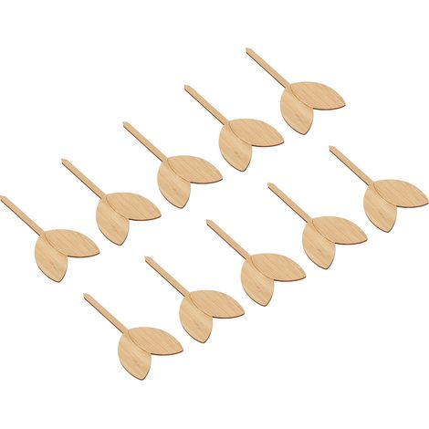 10 Bambus-Pflanzenetiketten, dekorative, blattförmige Gartenstecker, 3 mm dick, leicht zu beschriften, für Gärtner (1/5)