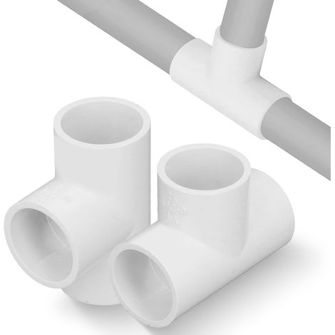 12 Pièces Raccords de T Tuyau PVC Plastique Joints de Diamètre égal Adaptateur Raccords de Tuyau de Hangar Connexion de Tente Pour L'approvisionnement en Eau Amélioration de L'habitat(32mm) (1/5)