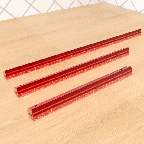 Set aus 3 präzisen Zoll-Messlinealen aus Aluminiumlegierung für die Holzbearbeitung (1/5)