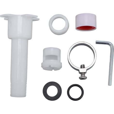 Juego de adaptadores para grifo de bañera de 4 piezas con herramientas, fabricado en plástico resistente, para tuberías de 1/2" y 3/4", de fácil instalación, incluye 8 accesorios. (1/5)