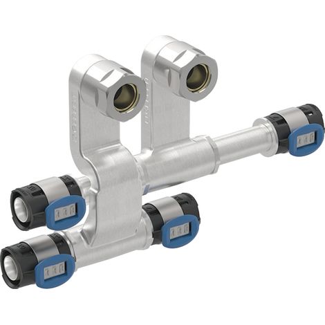 Geberit FlowFit Set Tés de raccordement pour départ et retour, avec raccord vissé pour eurocône, DN 15 / 12 / 15, dø 20 mm, 619.441.22.2