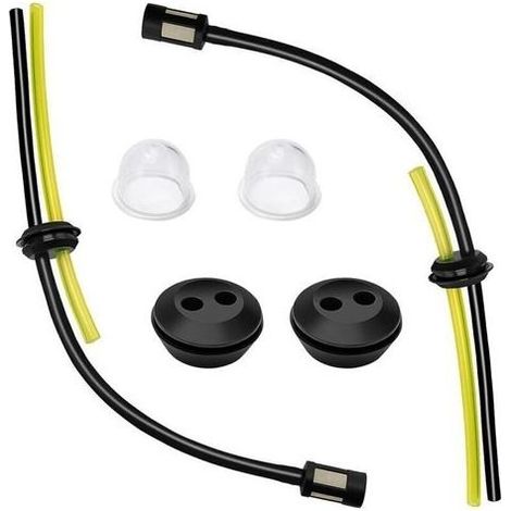 pair 2 Ensembles Universel Filtre à Essence Kit, Durite Essence Debroussailleuse en Caoutchouc, Ampoule D'AmorçAge De Filtre, Joint De RéServoir De Carburant, pour Coupe-Herbe, Débroussailleuse (1/4)