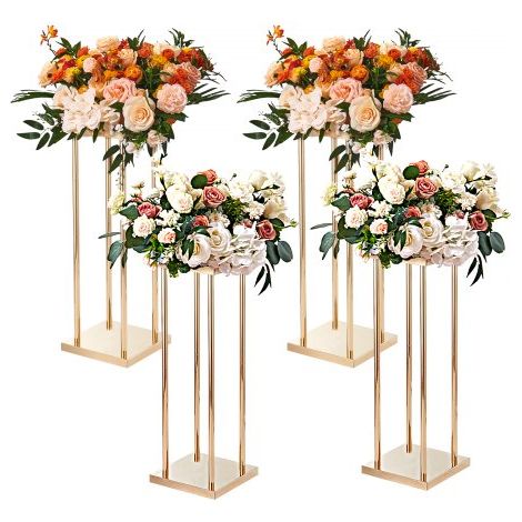 4PCS Support de Fleurs de Mariage 80 cm Porte-fleurs Métal Doré (1/5)