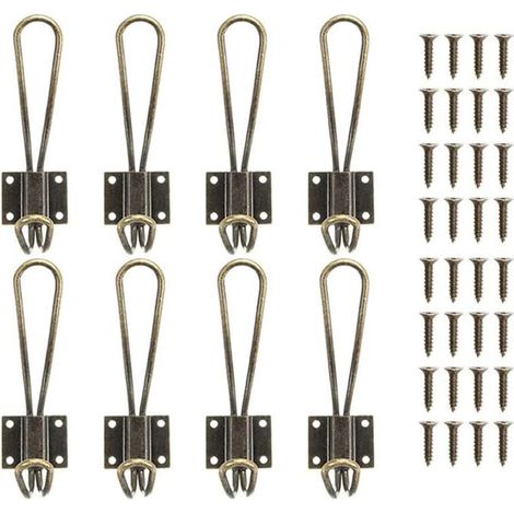 10 Pièces Patere Manteau en Métal Crochet Porte Manteau Crochet de Rangement pour Salle de Bain Cuisine Chambre - Bronze (1/5)