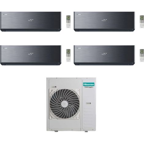 Hisense Climatizzatore Energy Pro X Black Quadri Split 9+9+9+18 con 5AMW125U4RTA Inverter Wi-Fi R-32 Classe A++