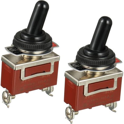 Interrupteur à Levier marin étanche 12 V DC 30 A 2 broches ON Off SPST avec capuchon étanche pour voiture, camion, bateau (lot de 2 pièces) (1/5)