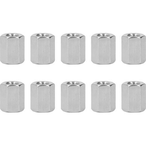 Kit M10 anticorrosion en acier inoxydable 304, écrou d'accouplement hexagonal, 10 pièces, pour boulons et goujons (1/5)