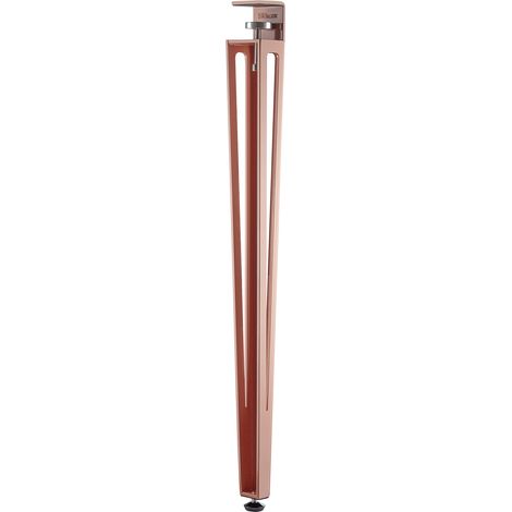 SOTECH Tischbein ColorLine in F-Form konisch zulaufend von 70 auf 40 mm mit Klemmschraube (ohne Bohren) für Küchentisch, Esstisch, Bürotisch - rosa - Höhe 745 mm - 1 Stück