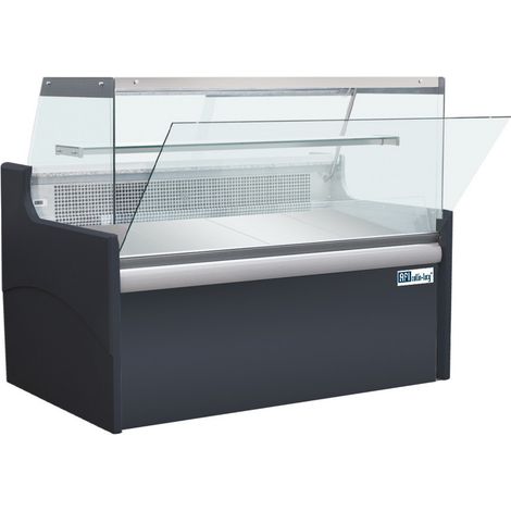 Comptoir d'exposition gris - vitrage droit - 2090 mm - froid ventilé - AFI COLLIN-LUCY