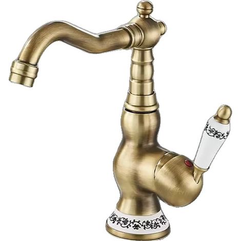 Robinet de lavabo, monté sur le plan de travail, à poignée unique, A court (1/2)
