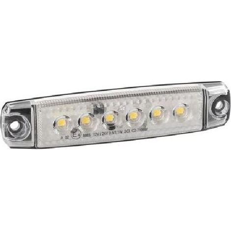 Feu 6 leds blanc calandre F-17 12-24V 96x10mm (1/4)