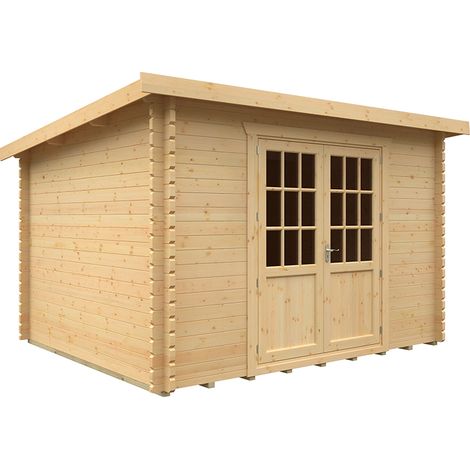 12x10w The Kingsley Plus 44mm Cabin - L355 x W295 x H232.8 cm - Solid Wood/Softwood/Pine - Natural
