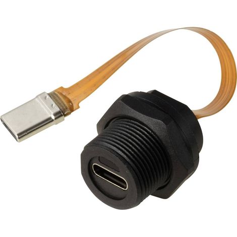 USB-C® presa/spina FPC cavo piatto 3.1 velocità (con filettatura) cavo 0,1 m. TC-E10T-FT3.1-PWF/MT3.1-NWA-0.1FPC TC-135 (1/3)