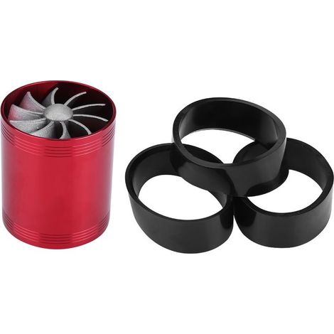 BAFOVY Turbo Air Andrake Super-chargeur Turbocompresseur Turbonator Universal Fit 2.2-2,5 Pouce 55 Mm-64 Mm Dual Venti (Accessoires rouges + noirs). (1/5)