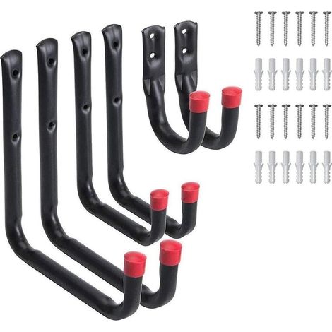 Kit 6 ganchos de pared universales de metal multiusos ahorra espacio 3 tamaños
