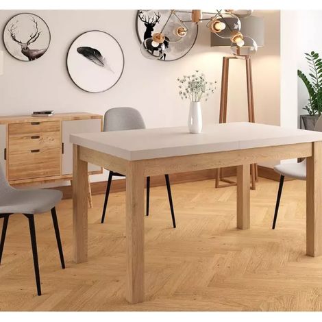 Table extensible cachemire et bois chêne 10 personnes 218 cm MODERNAZ (1/3)