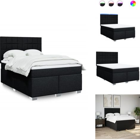 Boxspringbett mit Matratze Schwarz 160x200 cm Stoff - Boxspringbett - Boxspringbetten - Bett - Betten (1/5)