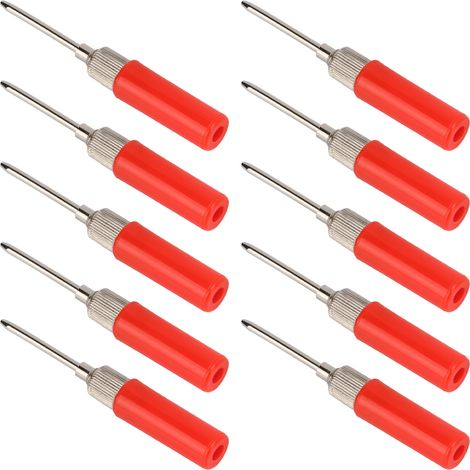 Lot de 10 pointes de test de 2 mm, aiguilles de perçage isolantes, sondes de test non destructives pour multimètre, outil de diagnostic automobile (rouge) (1/5)
