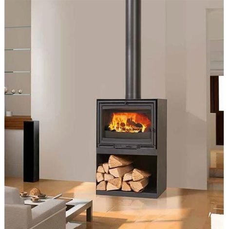 Godin – Poêle à bois Clairvoy 7kW – Habillage acier peint noir – Corps de chauffe fonte – Combustion haute performance – Raccordement dessus Ø 150mm