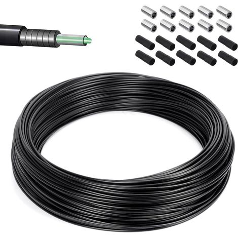 Guaina per cavo freno da bicicletta da 10 m, con 10 tappi terminali in plastica e 10 in alluminio, Ø5 mm, in TPFE ad alta resistenza all'usura, per mountain bike e bici da strada. (1/5)