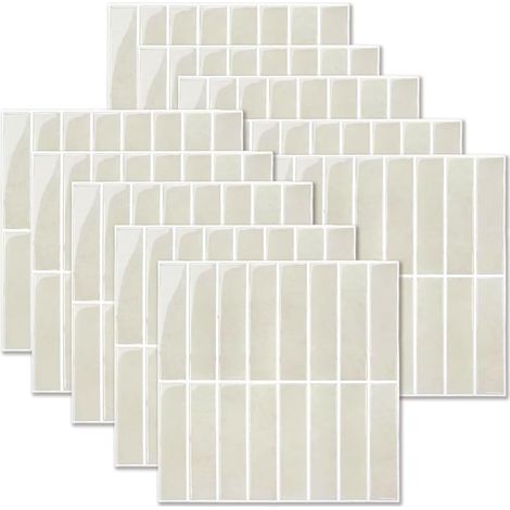Lot de 10 autocollants 3D pour carrelage de cuisine, salle de bain - Faciles à appliquer - Design moderne - 30,5 x 30,5 cm - Amovibles - Imperméables (1/5)
