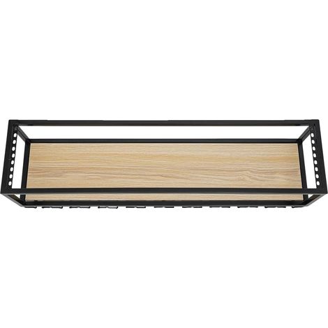 Porte-bouteille de vin, monté au plafond, design vintage, noir, 1-niveau (1/2)