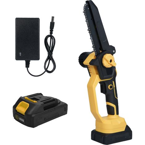 Mini tronçonneuse 6" sans fil – 20V 20Ah, verrouillage sécurité, coupe branches, légère (1/5)