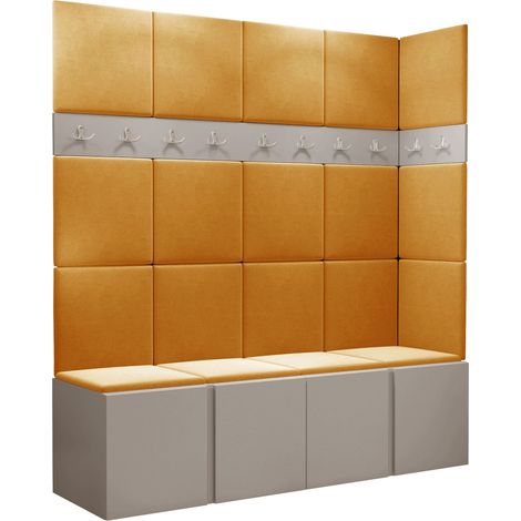 Conjunto para recibidor Pinis II, Manila 32, 186x168x46cm, Aglomerado laminado, Tapiz, Colocada, Montada en la pared