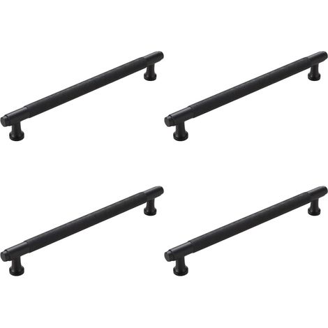 Tiradores de puerta vintage, pomos de cocina, distancia entre orificios de 128 mm, paquete de 4 (negros) (1/4)