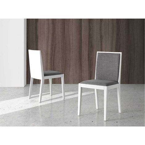 Pack de 2 sillas de comedor en tela gris AINA 45 x 49 x 88/48 cm (largo x ancho x alto) (1/4)
