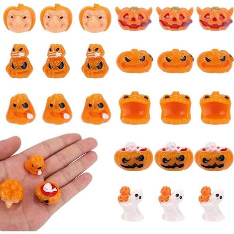 24pcs Citrouille Halloween,8 Styles Petite Citrouille en Résine Décoration Table pour Fête halloween Maison de DECORS DE TABLE (1/5)
