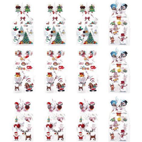 12er-Set Weihnachtsapfelhalter-Bonbonboxen, transparente Geschenkboxen für Heiligabend-8.5X8.5X8.5CM (1/3)