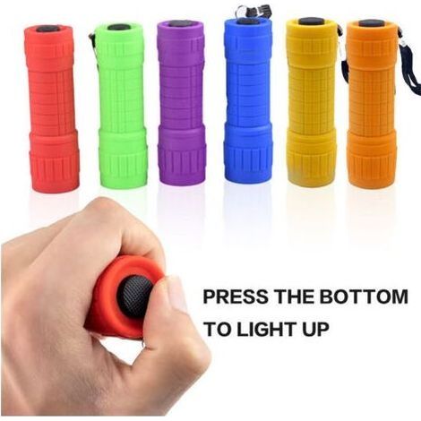 Lot de 5 lampes de poche fluorescentes à LED COB pour enfants, lampes de poche portables et pratiques pour les fêtes, la randonnée, le camping, en 5 couleurs (1/4)