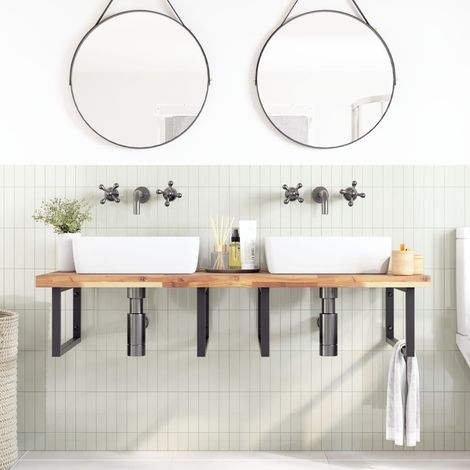 Dessus de meuble de salle de bain non traité bois d'acacia CFW935316 (1/5)