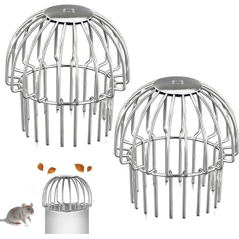Lot de 2 Filtres de Gouttière 110mm, Grille de Protection pour Gouttiere, Protection Gouttière Anti Feuille, Tuyau de Descente pour Gouttière pour Aider à Garder Le Drain Dégagé (1/5)